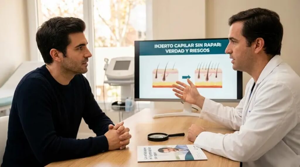 injerto capilar sin rapar