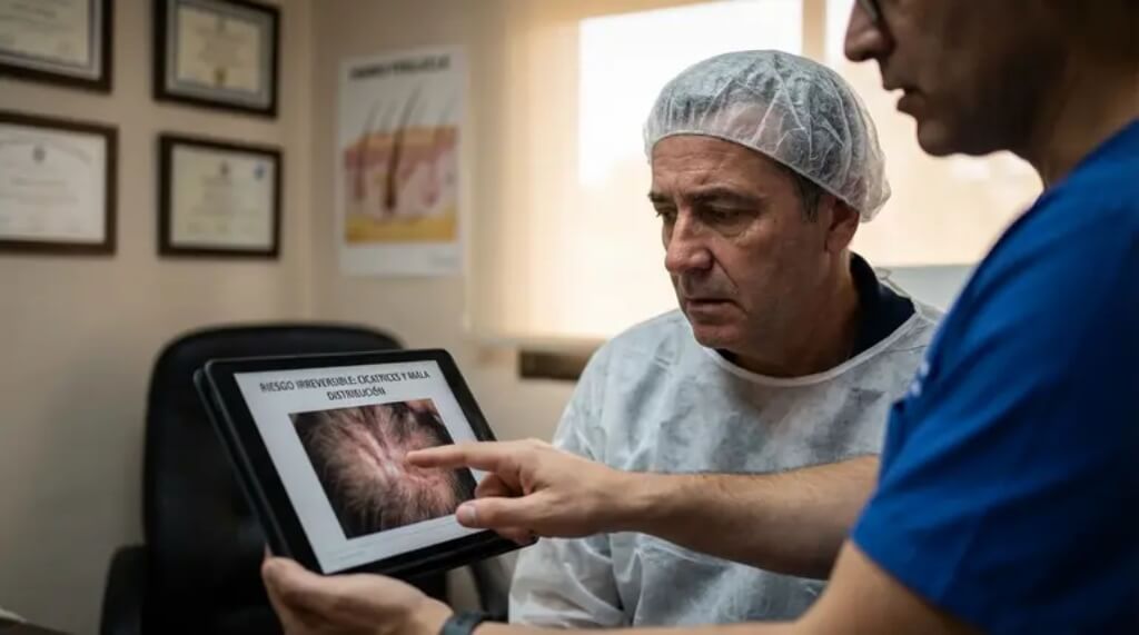 riesgos de un trasplante capilar barato